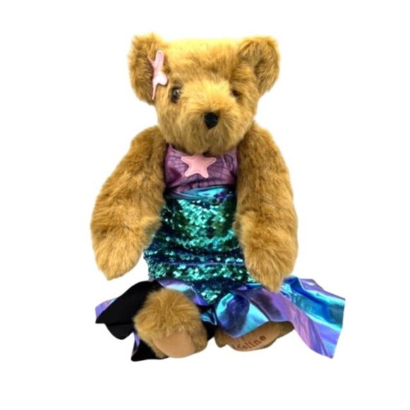 NWT Vermont Teddy Bear Mermaid Plush Bear "Adeline 2022" Brown 15" Authentic - Picture 6 of 13